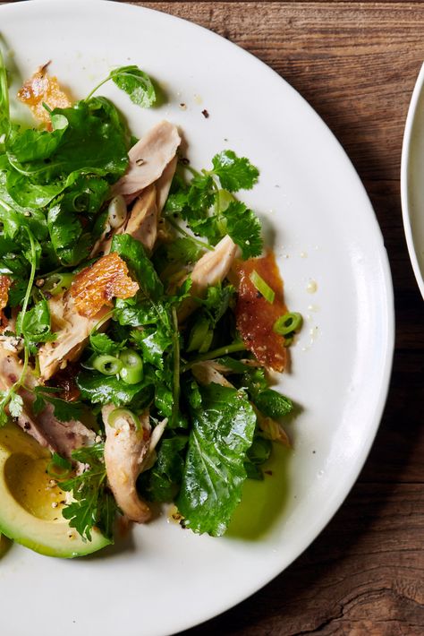 Rotisserie Chicken Salad With Greens and Herbs | https://cooking.nytimes.com/recipes/1019999-rotisserie-chicken-salad-with-greens-and-herbs Hasselback Kielbasa, Roast Chicken Salad, Sonoma Chicken Salad, Chicken Herbs, Kielbasa Recipe, New York Times Cooking, Rotisserie Chicken Salad, Spicy Cashews, Greens Salad