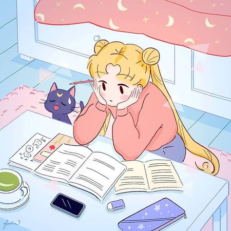 Jasmine ✨ en Instagram: “"Oh, I wish I could be a cat."🐰🌙 another Usagi drawing for the evening🌌 #sailormoon” Sailor Moon, A Girl, Moon, Instagram, Art