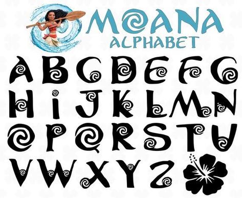 Disney Princess Font, Moana Diy, Moana Font, Princess Font, Moana Gifts, Disney Moana Art, Moana Birthday Party Theme, Moana Theme Birthday, Festa Moana Baby