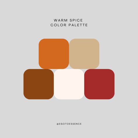 Spice Color Palette, Winter Color Palette, Winter Colors, Orange Brown, Chocolate Brown, Burnt Orange, Cream Color, Cinnamon, Color Palette