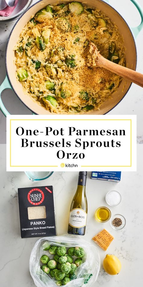 Parmesan Brussels Sprouts, Orzo Dishes, Pasta Meals, Fancy Dinner Recipes, Easy One Pot Meals, Quick Dinner Recipes, Cooking Together, Delicious Dinner Recipes, Picky Eater Recipes