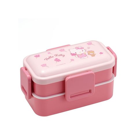 Cute bento box featuring the iconic Hello Kitty. Made in Japan. Fast delivery worldwide. Free shipping available. Kawaii Bento Boxes Container, Bento Box Cute, Tiny Chum, Bento Boxes Containers, Cute Bento Boxes, Hello Kitty Kitchen, School Survival Kits, Cute Lunch Boxes, Kawaii Bento