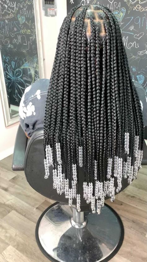 braidwinners__ on Instagram: 😁😍😍😍 . . . . . . . . . #smallknotless #braids #hairinspo #hairjourney #knotlessbraids #explorepage #naturallocs #naturalhair #reels… Knotless Braids With Beads, Cute Box Braids, Big Braids, Big Box Braids Hairstyles, Single Braids, Cute Braided Hairstyles, Box Braids Hairstyles For Black Women, Braids Hairstyles Pictures, Braided Cornrow Hairstyles