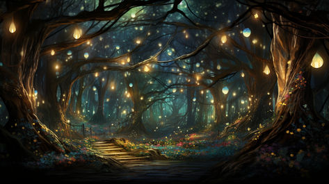 Picture a whimsical forest canopy filled with an abundance of life and energy. Imagine leaves that shimmer with magical hues, casting a spell of enchantment across the woodland. Describe the lighting as ethereal, with a soft glow illuminating the entire scene, enhancing the magical atmosphere. Incorporate details of playful creatures among the leaves, adding an extra layer of charm to this lively forest. Enchanted Forest Laptop Wallpaper, Goblincore Background Laptop, Fantasy Forest Wallpaper Desktop, I Mac Wallpaper Desktop Backgrounds, Enchanted Forest Desktop Wallpaper, Glowing Forest Art, Fairy Desktop Wallpaper, Witchy Desktop Wallpaper, Forest Desktop Wallpaper