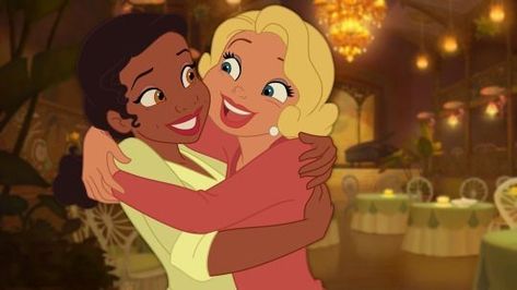 Princess Tiana And Her Best Friend, Duo Pics Cartoon Best Friends, Tiana And Lottie Matching Pfp, Tiana And Her Best Friend, Two Friends Aesthetic Cartoon, Tiana And Charlotte Matching Pfp, Best Friend Duos Cartoon, Girl Duos Cartoon, The Princess And The Frog Aesthetic