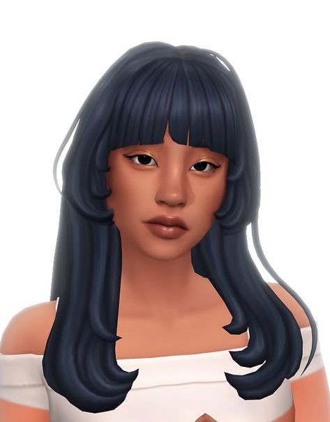 ✿Roli Cannoli CC Findz Corner✿ — simandy: This new pack is bringing me back to... Sims 4 Cc Long Hair With Bangs Maxis Match, Sims 4 Maxis Match Long Hair, Long Straight Hair With Bangs, Straight Hair With Bangs, 3d Hair, Poofy Hair, Sims 4 Black Hair, Pelo Sims, Free Sims 4