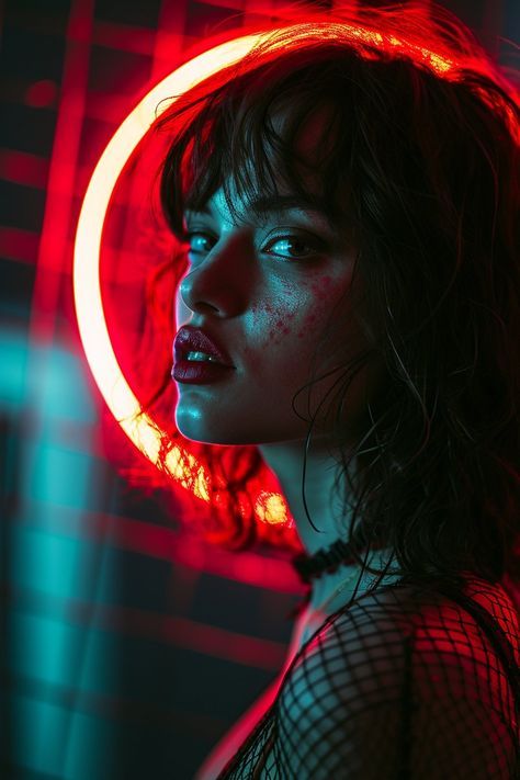 Neon Lights Photography, Light Shoot, Modern Graphic Art, Beauty In Art, Face Drawing Reference, My Mental Health, Photography Inspiration Portrait, Portrait Photography Women, Cyberpunk Aesthetic