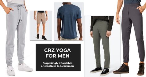 apparel from crz yoga - these pieces are dupes for lululemon men's clothing Amazon Activewear, Yoga Products, Lululemon Mens, Quick Dry Pants, Lululemon Joggers, Crz Yoga, Yoga Tees, Lululemon Yoga, Good Products