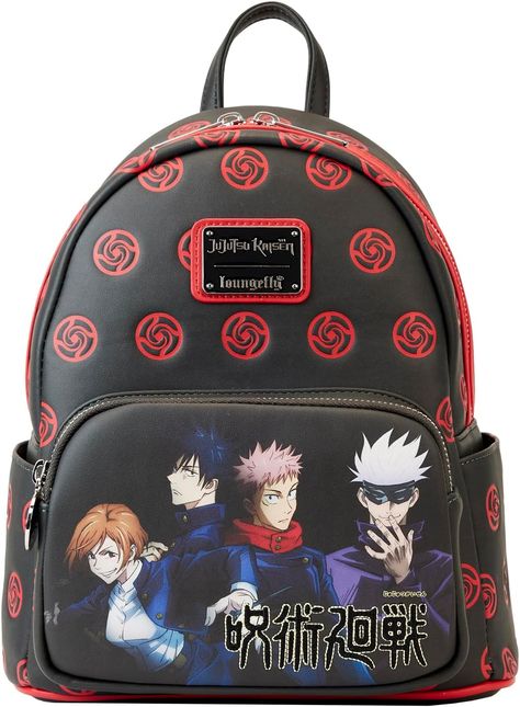 From Jujutsu Kaisen, this mini backpack features Year One Class!
Featuring incredible detail to bring Year One Class to life, this Loungefly mini backpack is made of vegan leather (polyurethane), has a front zipper compartment, side pockets, and adjustable back straps.
Inside, the backpack continues the theme with unique, coordinating lining. Bring home a piece of Jujutsu Kaisen today! This Anime Merch is a perfect way to Express Your Fandom with Loungefly! Jjk Merch, Loungefly Mini Backpack, Anime Jujutsu Kaisen, Mini Mochila, Loungefly Bag, Unisex Backpack, Year One, Backpack Bag, Leather Silver