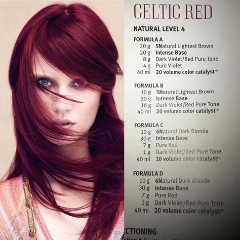 Aveda Color Formulas Red, Aveda Red Formula, Aveda Deep Color Formulas, Aveda Red Hair Color Formula, Aveda Red Hair Color, Burgundy Hair Color Formula, Aveda Color Formulas, Aveda Formulas, Haircolor Formulas