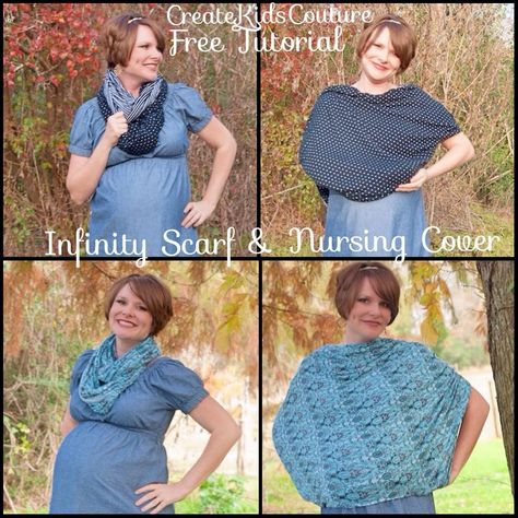 DIY Knit Infinity Scarf and Nursing Cover - Free Pattern! Nursing Cover Pattern, Crochet Scarf Infinity, Diy Nursing, Create Kids Couture, Nursing Scarf, Diy Knit, Nursing Covers, Christmas Knit, Scarf Tutorial