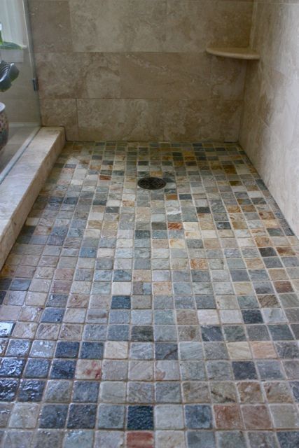 Slate Shower, Master Bath Shower, Tiled Shower, Master Bath Remodel, Bathroom Shower Tile, Shower Tile Designs, Bathroom Remodel Shower, Shower Remodel, Shower Stall