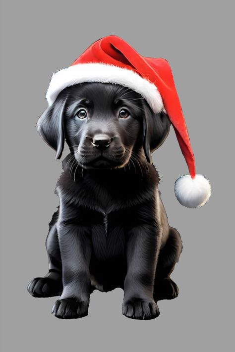 Black Labrador Puppy Wearing A Christmas Hat T-Shirt Black Labrador Dog Wallpaper, Labrador Puppy Christmas, Black Labrador Christmas, Black Lab Ornament, Black Labrador Puppy, Black Lab Memes Funny, Labrador Puppy, Black Labrador, Christmas Hat