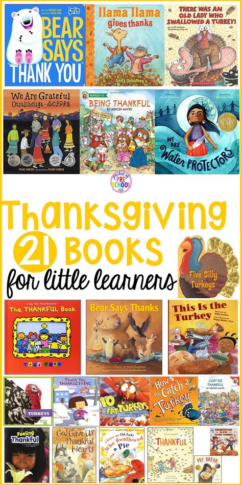 Thanksgiving Preschool Provocations, Thanksgiving Stories For Preschool, November Books Preschool, Thanksgiving Books For Preschool, November Read Alouds First Grade, Preschool Thanksgiving Books, Thanksgiving Books For Toddlers, Thankful Books For Preschool, Turkey Books Preschool