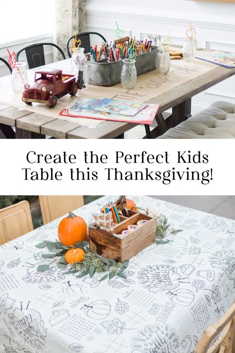 Thanksgiving Kids Table Settings, Kids Table Thanksgiving Ideas, Thanksgiving Table Kid Friendly, Thankgiving Setup Table Kids, Thanksgiving Placements For Kids To Make, Kids Table Thanksgiving, Thanksgiving Kiddie Table, Outdoor Thanksgiving Table, Kids Thanksgiving Table