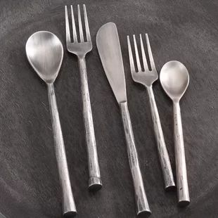 India Flatware Sets You'll Love in 2019 | Wayfair Hammered Flatware, Sink Tray, Flatware Storage, Eating Utensils, Stainless Steel Polish, Silver Flatware, Stainless Steel Flatware, Textured Design, Flatware Set