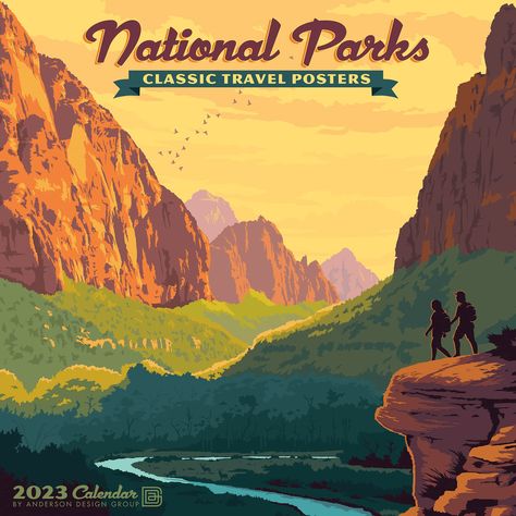 National Parks Art, American National Parks, National Park Gifts, Anderson Design Group, International Holidays, Vintage Poster Design, Mini Wall, Mini Calendars, Willow Creek