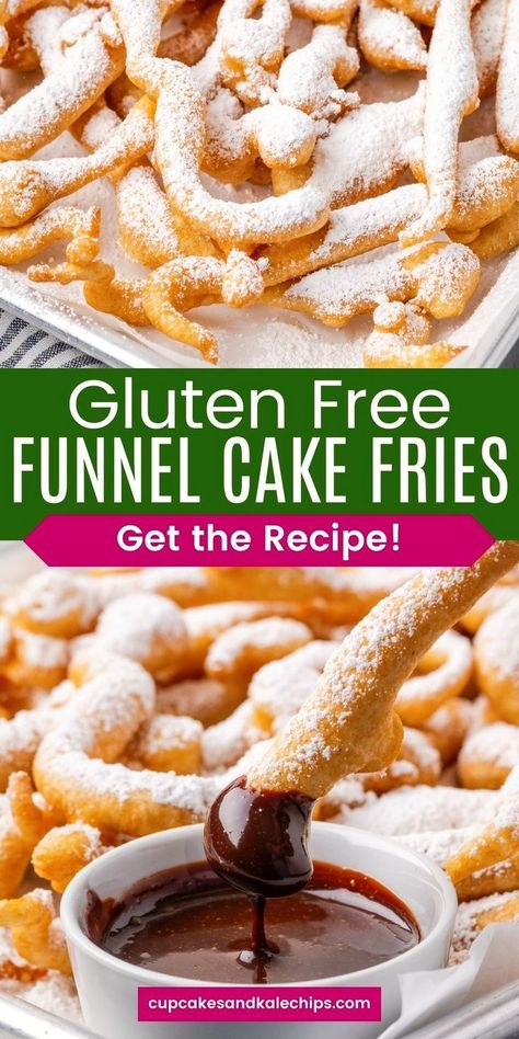 Crisp and sweet, gluten-free Funnel Cake Fries are full of classic flavor and texture! Bring the flavors of the fair to your home kitchen with my simple recipe for this nostalgic treat. Gluten Free Funnel Cake Recipe, Funnel Fries, Gluten Free Funnel Cake, Funnel Cake Fries, Homemade Funnel Cake, Funnel Cake Recipe, Easy Gluten Free Desserts, Gluten Free Sourdough, Gluten Free Flour Blend