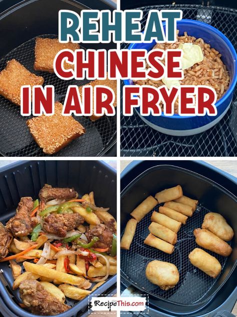 Reheat Chinese Food In Air Fryer Reheating Leftovers In Air Fryer, Reheat Food In Air Fryer, Food In Air Fryer, Reheat Pasta, Air Fryer Easy, Potstickers Recipe, Reheat Chicken, Chinese Chicken Recipes, Air Fryer Fish