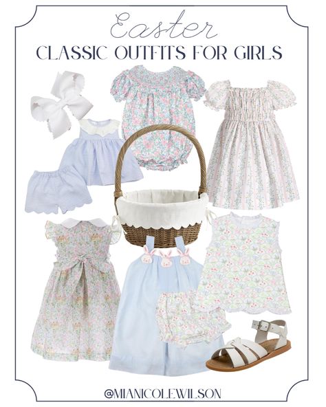 Easter Outfits For Girls Preppy Baby Girl Outfits, Cute Easter Dress For First Birthday, Baby Easter Dress Infants, Easter Dress Toddler, Toddler Girls Easter Dresses, Preppy Baby Girl, Playful Easter Dress For Dress-up, Preppy Coastal, Baby Girl Easter Outfit