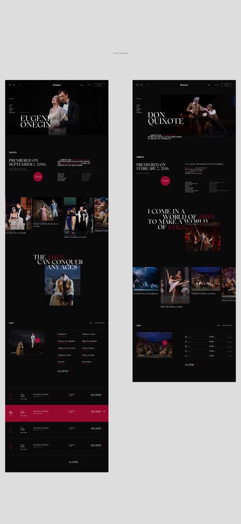 The Bolshoi Theatre - redesign on Behance Theatre Website Design, Movie Presentation, Musician Website, Luxury Website, Acting School, Bolshoi Theatre, Best Website Design, Creative Website Design, Event Website