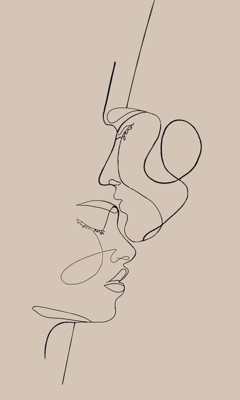 Face In One Line, One Line Wallpaper, Line Art Drawings Couple, Artline Drawing, Tattoo Writing Fonts, Persian Tattoo, Minimalist Line Drawing, Gold Art Painting, Wrist Tattoos For Guys