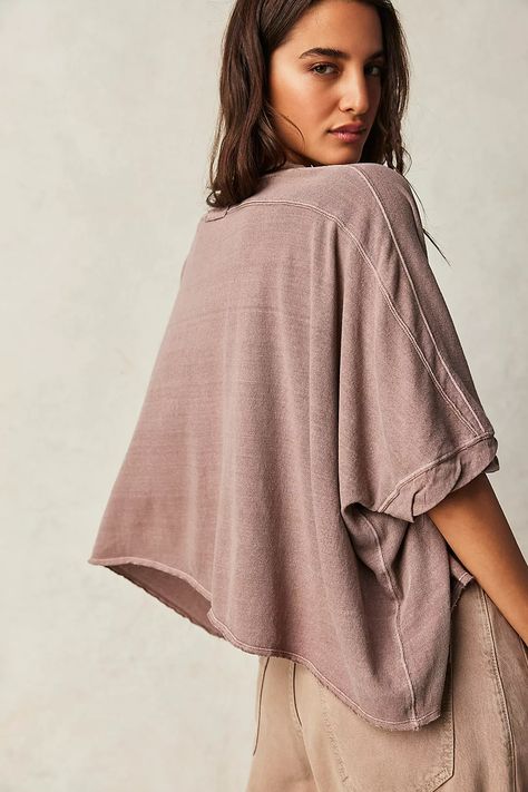 We The Free CC Tee | Free People We The Free Cc Tee, Drape Sleeves, Oversized Style, Design Model, Boho Clothing, Small Bust, Tee Shop, American Style, Boho Outfits