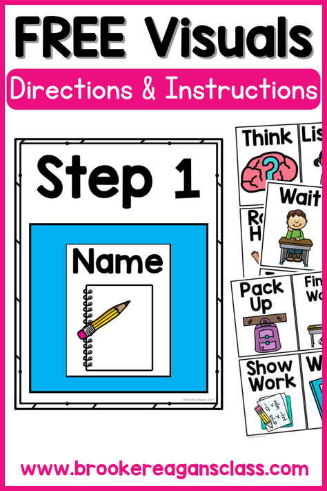 Free visuals for classroom directions, supplies needed and steps to take for assignments in the classroom. Free classroom behavior management tool for teachers. Easy to use and helpful for classroom routine. Behavior Charts For The Classroom, Behavior Tracking, Classroom Expectations, Classroom Behavior Management, Classroom Routines, Data Tracking, Non Verbal, Classroom Behavior, Kids Behavior