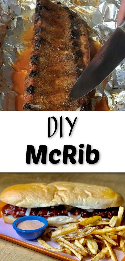 Pork Rib Sandwich, Mcchicken Sandwich Recipe, Homemade Mcrib Sandwich, Mcrib Sandwich Recipe, Diy Mcrib Sandwich, Mc Rib Sandwich, Rib Sandwich Recipe, Mcrib Sandwich, Chicken Tortillas