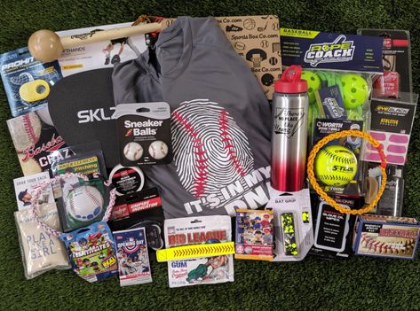 Mystery Boxes – Baseball Gifts for Kids | Sports Box Co Baseball Coach Gift Basket, World Series Baseball Gift Bags, Baseball World Series Swag Bags, Baseball Goodie Bags For Players, Baseball Gift Basket, Hey Batter Batter, Baseball Coach Gifts, Baseball Bag, Hockey Gear