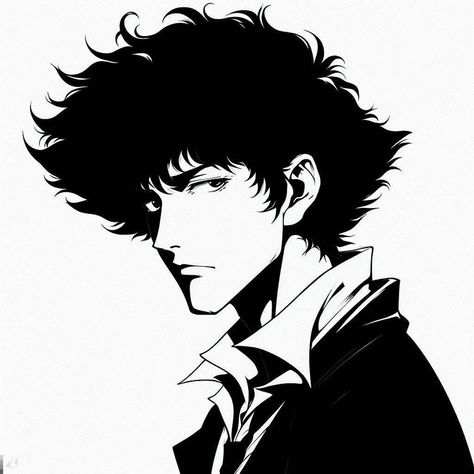 ℳ on TikTok Spike Cowboy Bebop Pfp, Cowboy Bebop Spike Icon, Cowboy Bebop Black And White, Spike Spiegel Tattoo, Spike Spiegel Manga, Spike Pfp, Spike Spiegel Pfp, Cowboy Bebop Pfp, Cowboy Bebop Manga