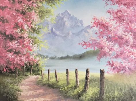 ʚ kimi ɞ on Twitter: "by kevin hill ♡… " Spring Landscape Paintings, Spring Acrylic Paintings, Spring Oil Painting, Kevin Hill, Spring Scenery, Oil Painting Lessons, Landscape Painting Tutorial, Scenery Paintings, Landscape Paintings Acrylic