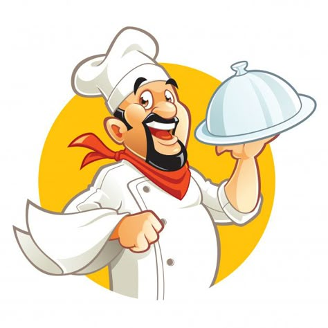 Smiling chef cartoon character Premium Vector Food Mascot, Chef Cartoon, Cartoon Chef, Pizza Chef, Chef Logo, Mascot Logo Design, Pizza Restaurant, Cafe Logo, Food Logo