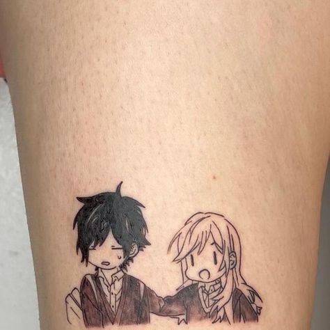 ruby 🎀 on Instagram: "THE CUTEST (a little red and plasma-y) MANGA COUPLE 😩💖 tysm nayoung for claiming them!! & for the healed video (third slide), so happy to see they’re doing well 🥺 #tattooapprentice #flash #tattooflash #flashtattoo #tattoo #tattooideas #tattooartist #cutetattoos #horimiya #animetattoo #manga" Couples Tattoos Anime, Couples Anime Tattoos, Horimiya Tattoo Ideas, Horimiya Tattoo, Manga Tattoo Ideas, Anime Couple Tattoos, Manga Tattoo, Couple Tattoo, Парные Тату