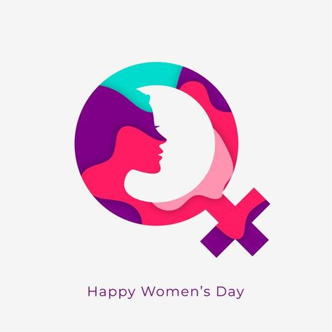 Women's Day Logo, Happy Womens, Support Logo, Education Banner, Happy Woman Day, Female Symbol, Event Card, Powerpoint Design Templates, Abstract Woman