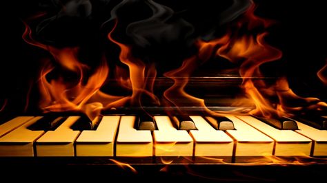 The Burning Piano The Heist, Free Jazz, Music Backgrounds, Feeling Hot, Piano Keys, Musical Art, Smooth Jazz, Jazz Blues, Music Wallpaper