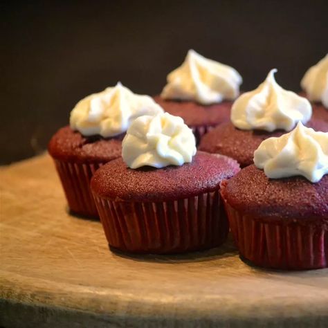 Chef John's Red Velvet Cupcakes Chef John Recipes, Red Velvet Cupcakes Recipe, Chef John, Velvet Cupcakes, Red Velvet Cupcakes, With Cream Cheese Frosting, Red Food Coloring, Muffin Cups, Cheese Frosting