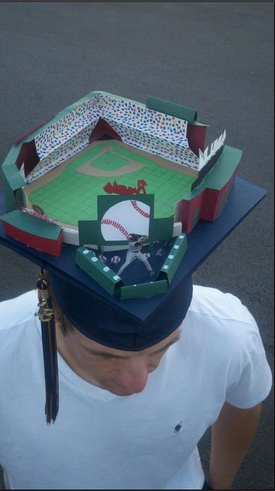 The GREATEST graduation cap of all time! Proud Of My Son, Graduation Dinner, John Fogerty, Grad Cap Designs, Diy Graduation Cap, Graduation Cap Designs, Braves Baseball, Graduation Cap Decoration, Cap Decorations