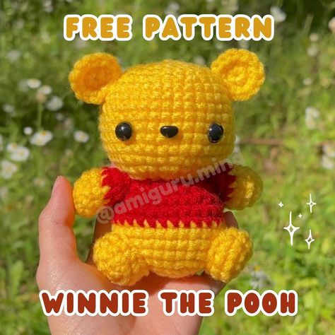 Winnie the Pooh FREE PATTERN 🫶🏻💛 ✨I forgot to write it but remember to stuff your head starting on R16! 🫶🏻 ✨ Please do not repost! And… | Instagram Pooh Crochet, Bear Patterns Free, Crochet Christmas Gifts, Easy Crochet Animals, Quick Crochet Patterns, Gift Crochet, Crochet Cow, Crochet Inspo, Fun Crochet Projects