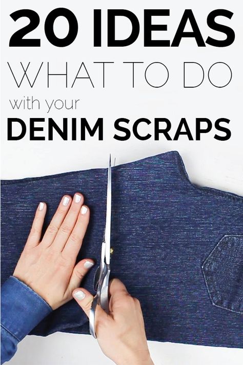 What To Do With Denim Scraps, Denim Upcycling Ideas, Things To Make With Old Jeans, Denim Seams Projects, Upcycle Jeans Refashioning, Upcycle Too Small Jeans, What To Do With Jean Scraps, Jeans Crafts Ideas, Upcycled Fitted Jeans In Recycled Denim