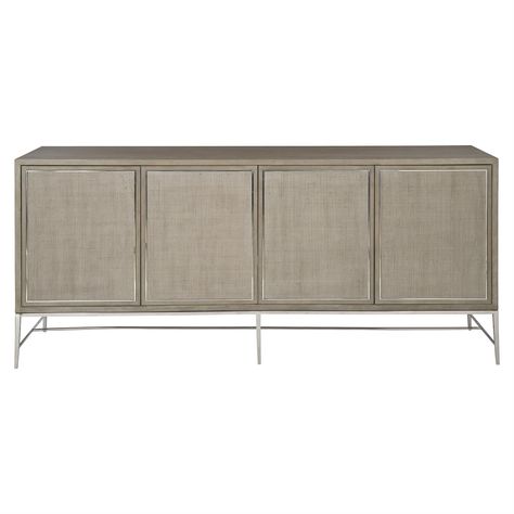 Bernhardt Furniture Company - Cardenas Entertainment Credenza Entertainment Credenza, Bernhardt Furniture, Tv Stands And Entertainment Centers, High Fashion Home, Media Console, Wood Dust, Mid Century Modern Furniture, Polished Stainless Steel, Stainless Steel Frame