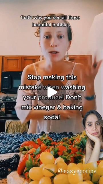 Danica on Instagram: "BEST WAY TO WASH PRODUCE: I do my best to buy organic and avoid the dirty dozen but I will still soak my produce in about a gallon of water with a tsp of baking soda for 10-15 minutes.   I have found this the be the easiest way to wash my produce. You can also do the vinegar salt route as well but the point is don't mix the two!  I also choose to detox myself and family daily using the natural mineral zeolite clinoptilolite as it has been shown to remove not only pesticides and herbicides from the body but also heavy metals, fluoride and microplastics.   #pesticides #naturalsolutions #lowtoxliving #cleaneating #holisticnutrition #toxicfree #holisticwellness" Clean Fruit With Vinegar And Baking Soda, Vinegar Rinse For Fruit, How To Clean Veggies And Fruit, Washing Fruit With Baking Soda, Cleaning Fruits And Vegetables, Cleaning Fruit With Baking Soda, How To Wash Fruit, Cleaning Fruit With Vinegar, Wash Fruit With Vinegar