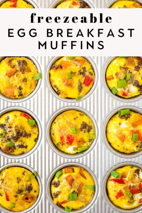 Paleo Egg Muffins, Egg Breakfast Muffins, Paleo Breakfast Sausage, Easy Breakfast Muffins, Muffins Paleo, Healthy Egg Breakfast, Egg Muffins Breakfast, Healthy Breakfast Muffins, Healthy Eggs