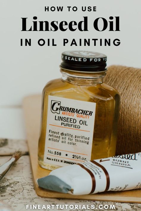 Mixing Oil Colors, Oil Paint Mediums, Soreal Art Painting, How To Use Linseed Oil In Painting, Oil Painting Mediums, Linseed Oil Paint, Oil Painting For Beginners Ideas, Oil Painting Ideas Inspiration, Simple Oil Painting Ideas