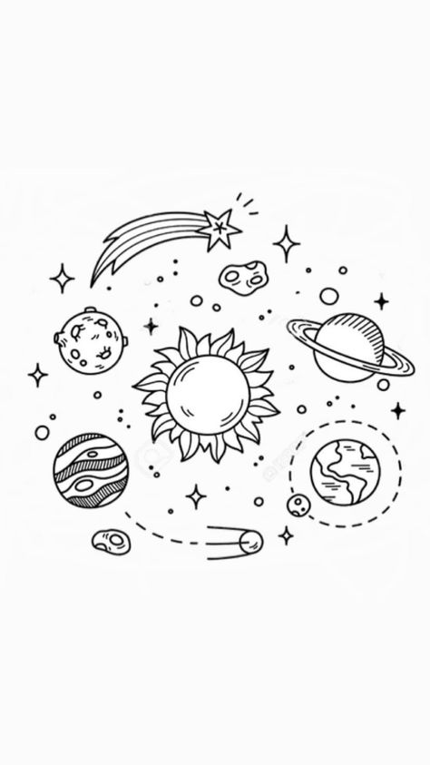 Simple Astronomy Drawing, Galaxy Drawing Simple, Simple Space Drawings Easy, Milky Way Drawing Simple, Galaxy Doodle Art, Space Drawing Aesthetic, Galaxy Drawing Pencil, Planet Drawing Aesthetic, Simple Galaxy Drawing