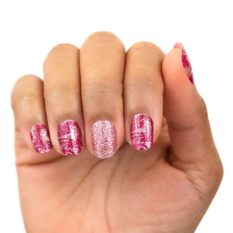 Color Street Pink, Street Makeup, Pink Glitter Nails, Diy Nail Polish, Stripped Nails, Polish Ideas, Dry Nail Polish, Party Nails, Glitter Nail Polish