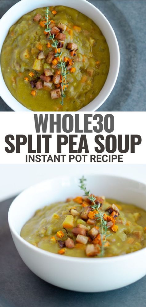 pressure cooker split pea soup Split Pea Ham Soup, Instant Pot Split Pea Soup, Instant Pot Split Pea, Split Pea And Ham Soup, Split Pea Soup Crockpot, Bacon Soup Recipes, Ham Soup Recipes, Split Pea Soup Recipe, Pea And Ham Soup