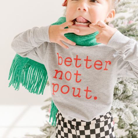 Better Not Pout, Kids Christmas Shirt, Boho Toddler, Toddler Christmas Shirt, Christmas Shirts For Kids, Halloween Adventure, Summer Graphic Tee, Santa Shirt, Santa Shirts