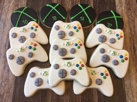 Xbox Controller Cookies, Video Game Controller Cookies, Xbox Cookies Decorated, Gaming Cookies Decorated, Xbox Cookies, Game Controller Cookies, Gaming Cookies, Video Game Cookies, Xbox Party