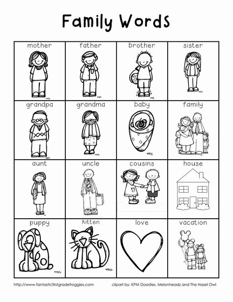 Family Words Final-3.pdf Family Preschool, Preschool Family Theme, Family Words, Preschool Family, Family Worksheet, Writing Folders, Family Unit, 1st Grade Writing, Teacher Bag